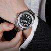 Automatico Meccanico Water Ghost Impermeabile Sportivo da Uomo Cinturino in acciaio nero