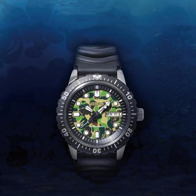 BAPE X Seiko OROLOGIO MECCANICO DA SOMMOZZATORE Crossover