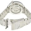 N. 5 Orologio meccanico automatico con cinturino in acciaio, piccolo, blu