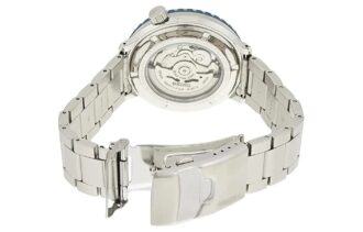 N. 5 Orologio meccanico automatico con cinturino in acciaio, piccolo, blu