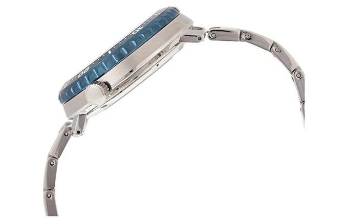 N. 5 Orologio meccanico automatico con cinturino in acciaio, piccolo, blu