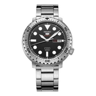 N. 5 Orologio meccanico automatico con cinturino in acciaio, piccolo, nero