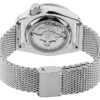 N. 5 Orologio meccanico automatico impermeabile con cinturino in acciaio blu argento
