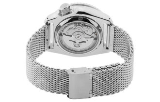 N. 5 Orologio meccanico automatico impermeabile con cinturino in acciaio blu argento