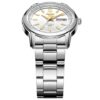 N. 5 Orologio meccanico da lavoro sportivo in acciaio con cinturino, impermeabile, bianco