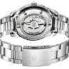 N. 5 Orologio meccanico da lavoro sportivo in acciaio con cinturino, impermeabile, bianco