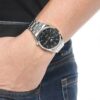 N. 5 Sports Orologio meccanico sportivo con cinturino in acciaio, nero