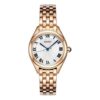 Orologio al quarzo alla moda con quadrante blu e bianco, cinturino in oro rosa, impermeabile fino a 5 ATM