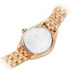 Orologio al quarzo alla moda con quadrante blu e bianco, cinturino in oro rosa, impermeabile fino a 5 ATM
