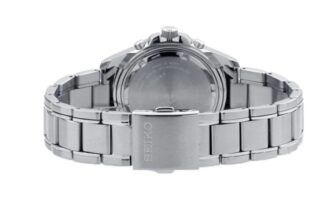 Orologio al quarzo business casual sportivo con quadrante nero e cinturino argento
