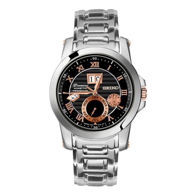 Orologio al quarzo con cinturino in acciaio, stile business casual