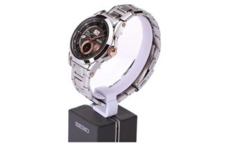 Orologio al quarzo con cinturino in acciaio, stile business casual
