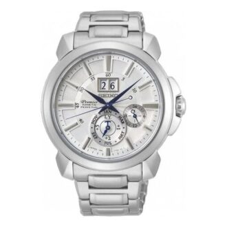 Orologio al quarzo impermeabile casual-business della serie Premier con quadrante bianco e cinturino in acciaio
