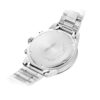 Orologio al quarzo in acciaio con cinturino a strisce e quadrante bianco, stile business casual, impermeabile fino a 100 metri, Three Eyes