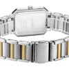 Orologio al quarzo minimalista con cinturino in acciaio quadrato, bianco