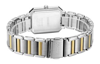 Orologio al quarzo minimalista con cinturino in acciaio quadrato, bianco