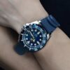 Orologio automatico da uomo resistente all’acqua con quadrante blu
