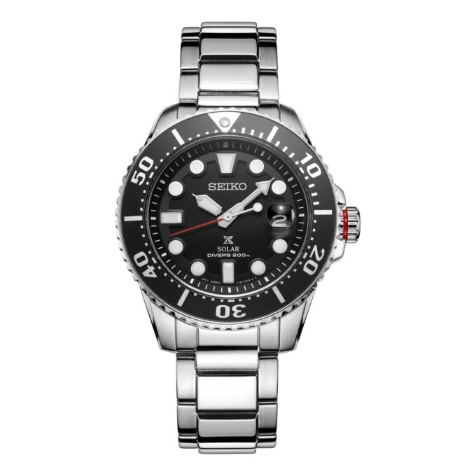 Orologio Casual Black Warrior a energia solare, impermeabile fino a 200 m