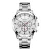 Orologio impermeabile a tre lancette con quadrante bianco