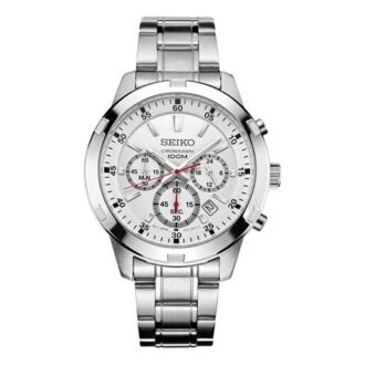 Orologio impermeabile a tre lancette con quadrante bianco