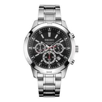 Orologio impermeabile con quadrante nero e tre lancette