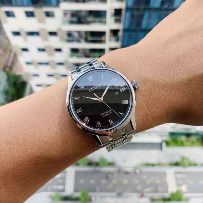 Orologio meccanico automatico impermeabile della serie Japan, nero