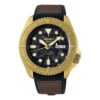 Orologio meccanico automatico retrò impermeabile serie n. 5, nero e marrone