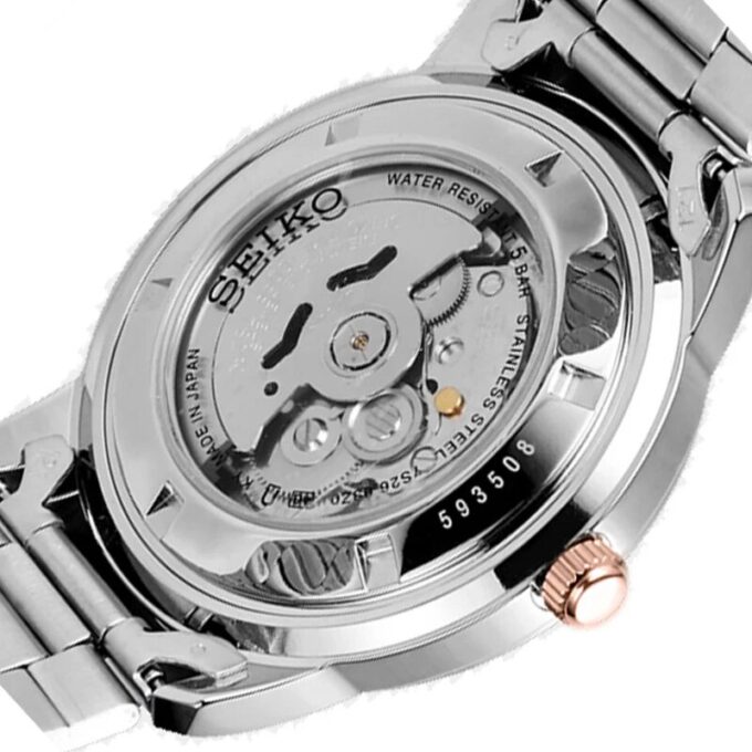 Orologio meccanico automatico serie n. 5 con cinturino in acciaio