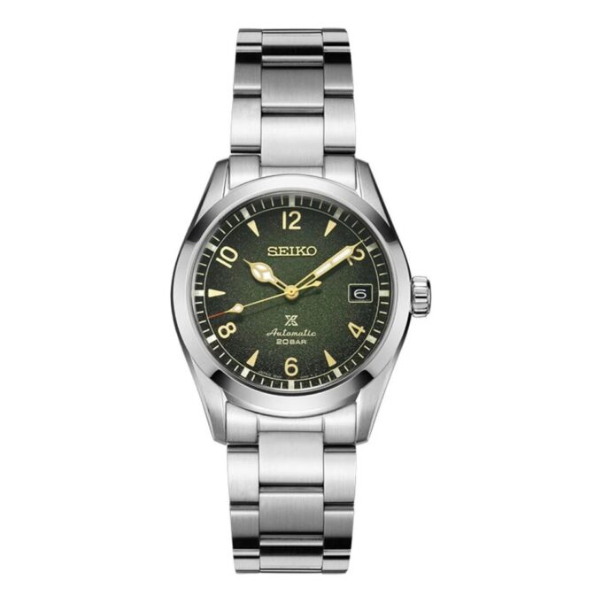 Orologio meccanico in acciaio con cinturino della serie Prospex, impermeabile fino a 200 metri, vetro zaffiro e movimento 6R35, quadrante “cielo stellato”