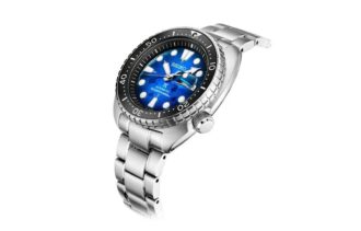 Orologio meccanico Prospex Serie con cassa in zaffiro, quadrante blu e cinturino in acciaio, impermeabile fino a 200 metri