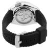 Orologio meccanico sportivo con cinturino in gomma nero della serie n. 5 SRPD73k2