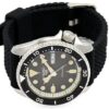 Orologio meccanico sportivo con cinturino in gomma nero della serie n. 5 SRPD73k2