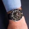 Orologio meccanico sportivo con cinturino in gomma nero della serie n. 5 SRPD73k2