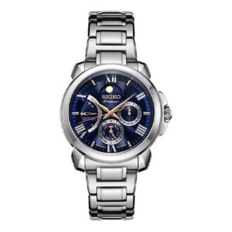 Orologio Premier Series con quadrante blu, cinturino in acciaio e vetro zaffiro