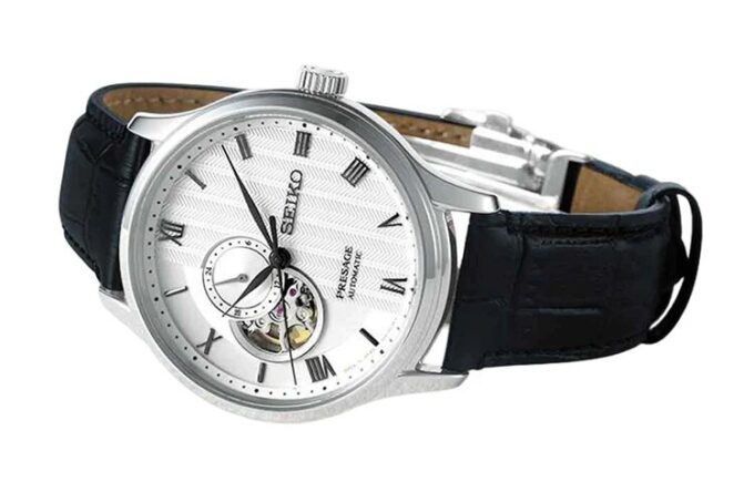 Orologio Presage Serie Japan Quadrante bianco Cinturino Orologio automatico / meccanico con movimento 4R