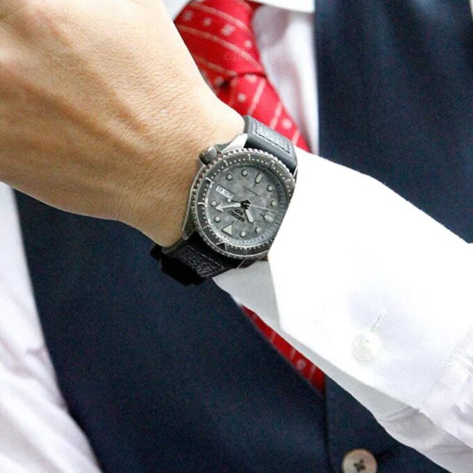 Serie n. 5 Orologio meccanico automatico retrò impermeabile Grigio Nero