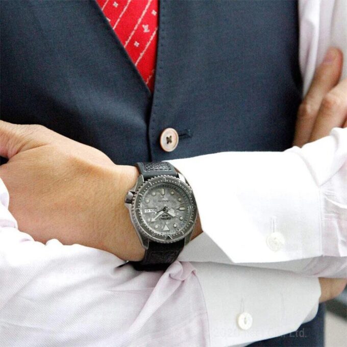 Serie n. 5 Orologio meccanico automatico retrò impermeabile Grigio Nero