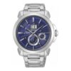 Serie Premier Casual Business Orologio al quarzo impermeabile Quadrante blu Cinturino in acciaio